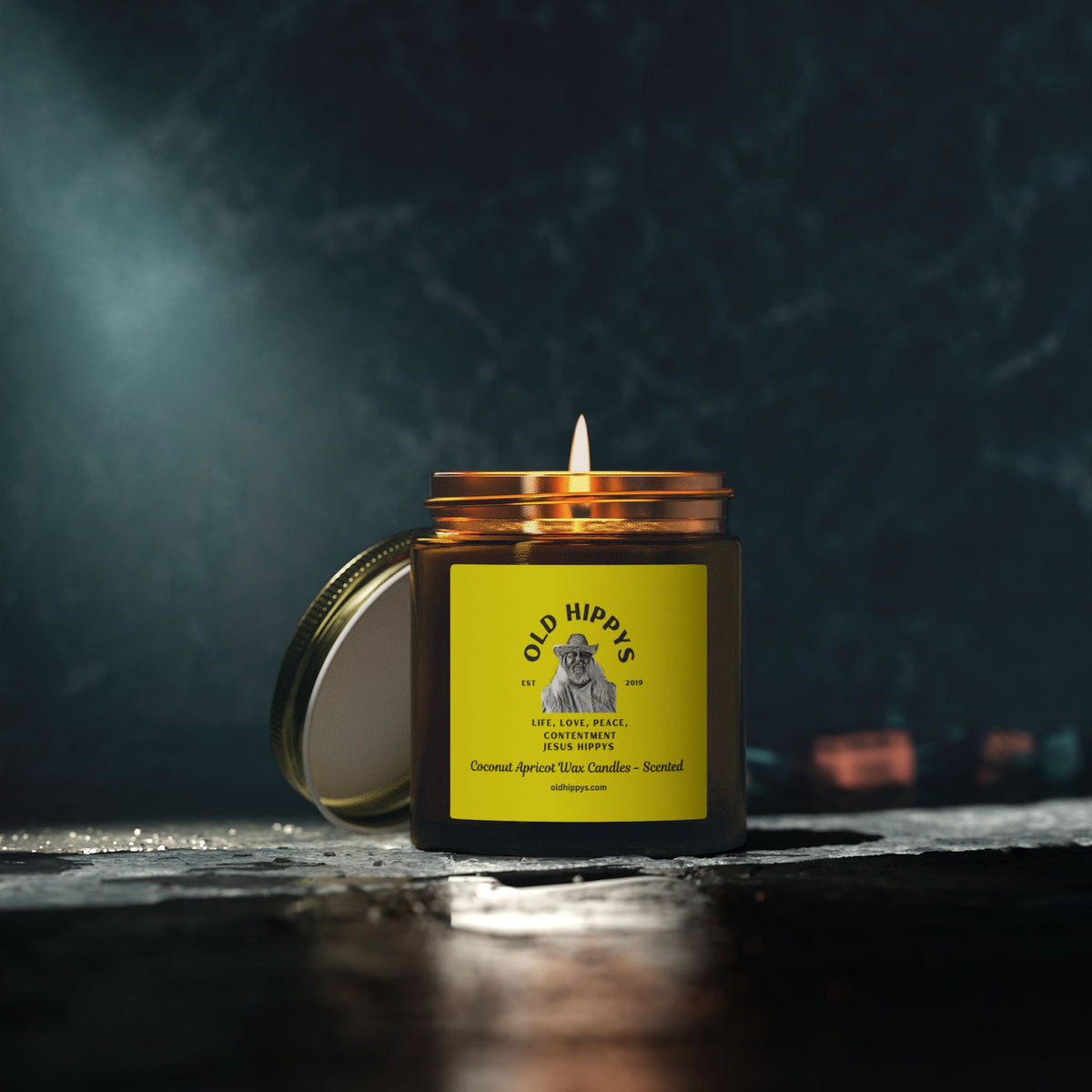 Coconut Apricot Scented Candle (4oz/9oz) by Old Hippys