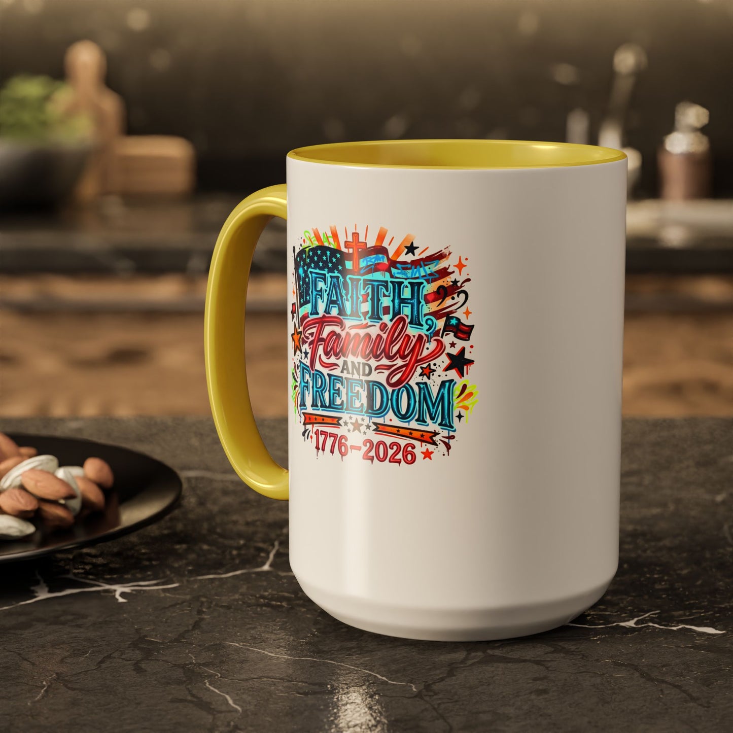 Faith Family Freedom 1776–2026 Patriotic Coffee Mug