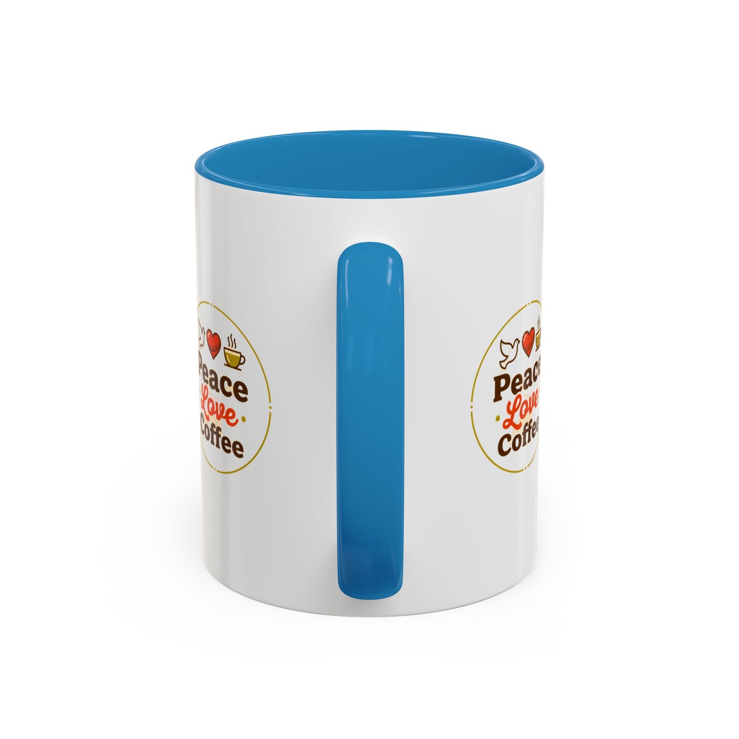 Peace Love Coffee Accent Mug - 11/15oz Ceramic Coffee Cup