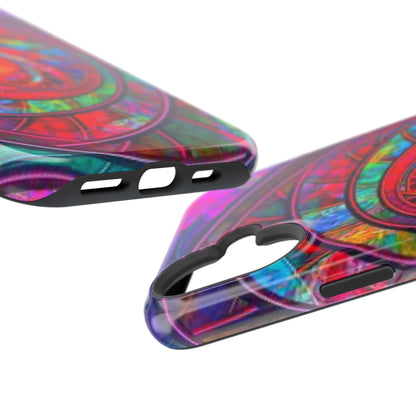 Protective Phone Case — Vibrant Abstract Mandala Impact-Resistant Design