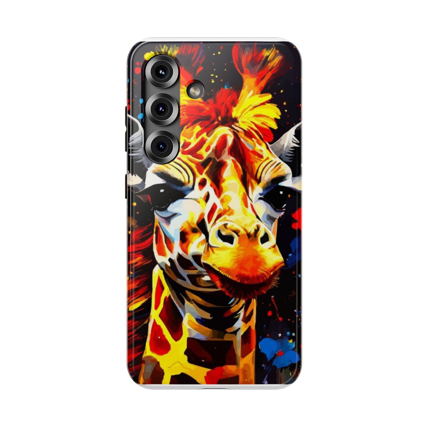 Funky Giraffe Art Impact-Resistant Phone Case —