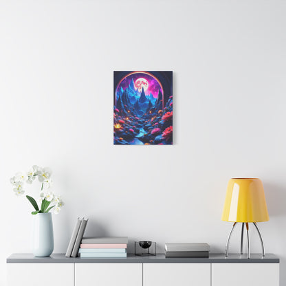 Moonlit Lotus Valley Canvas by Old Hippy