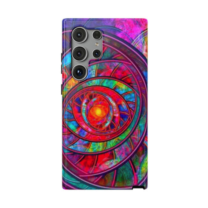 Protective Phone Case — Vibrant Abstract Mandala Impact-Resistant Design
