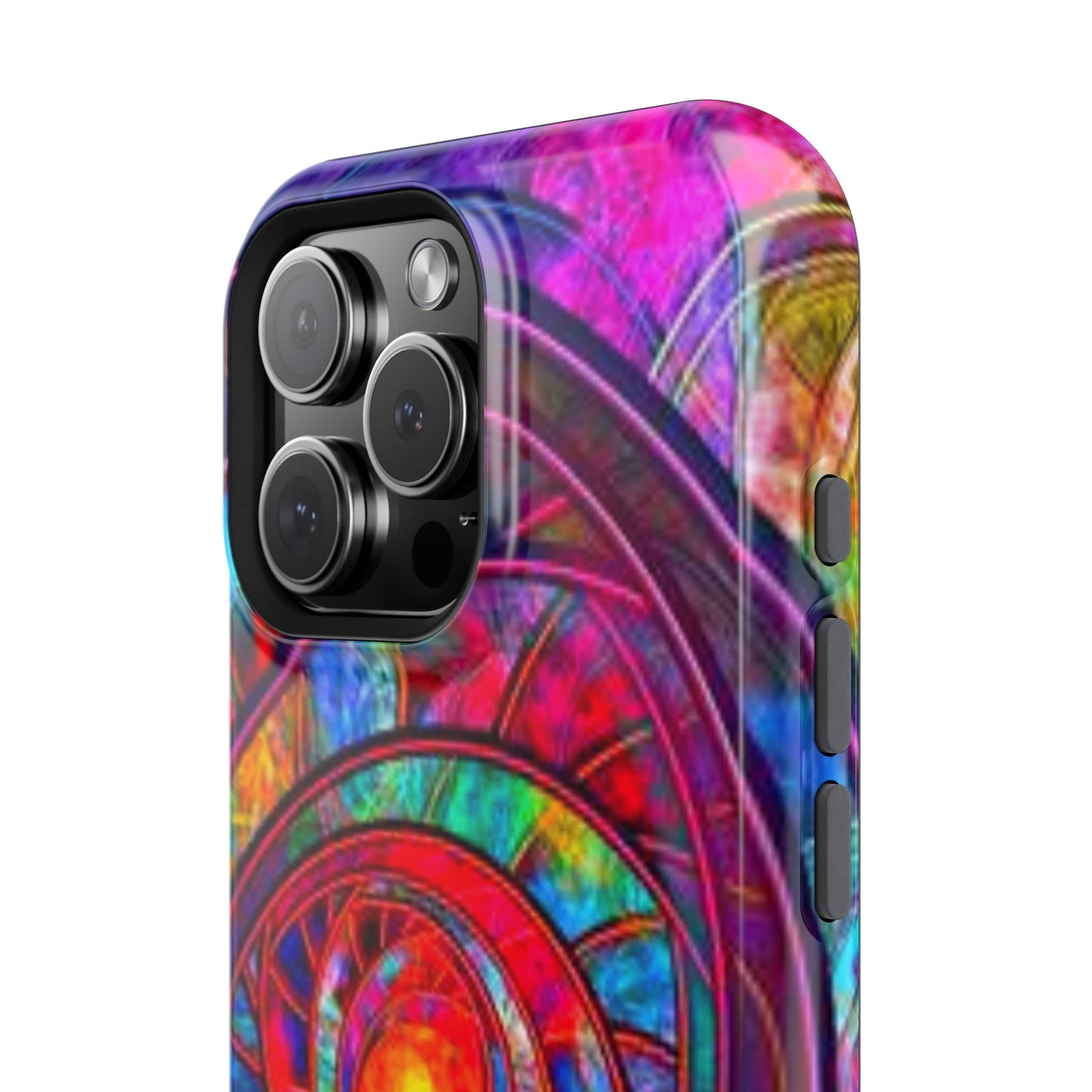 Protective Phone Case — Vibrant Abstract Mandala Impact-Resistant Design