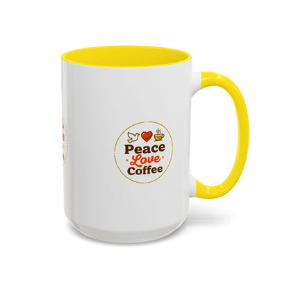 Peace Love Coffee Accent Mug - 11/15oz Ceramic Coffee Cup