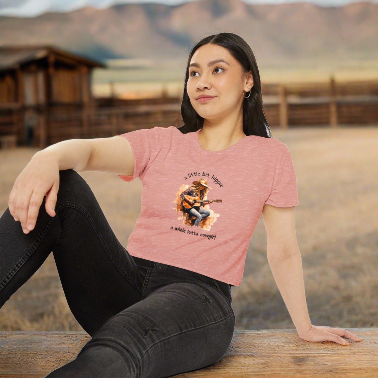 Hippie Cowgirl Women's Festival Crop Top Tee