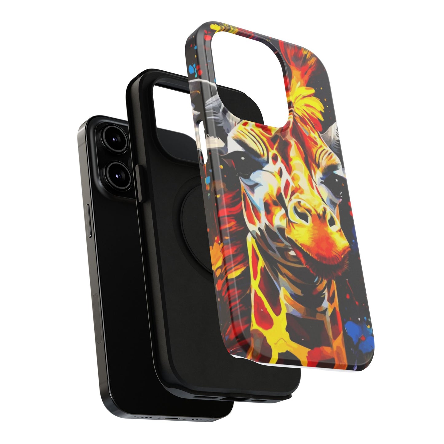 Funky Giraffe Art Impact-Resistant Phone Case —