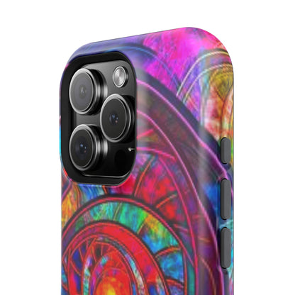 Protective Phone Case — Vibrant Abstract Mandala Impact-Resistant Design