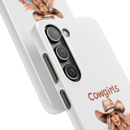 Cowgirls Phone Case — "Real Cowgirls Ride by Faith Not by Sight" Christian Western iPhone Snap Case