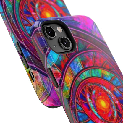 Protective Phone Case — Vibrant Abstract Mandala Impact-Resistant Design