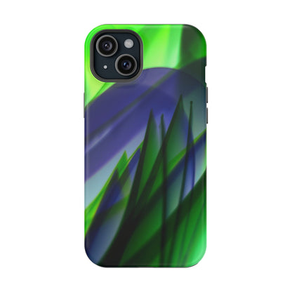 — Green Blue Abstract Wave Design Impact-Resistant Phone Case