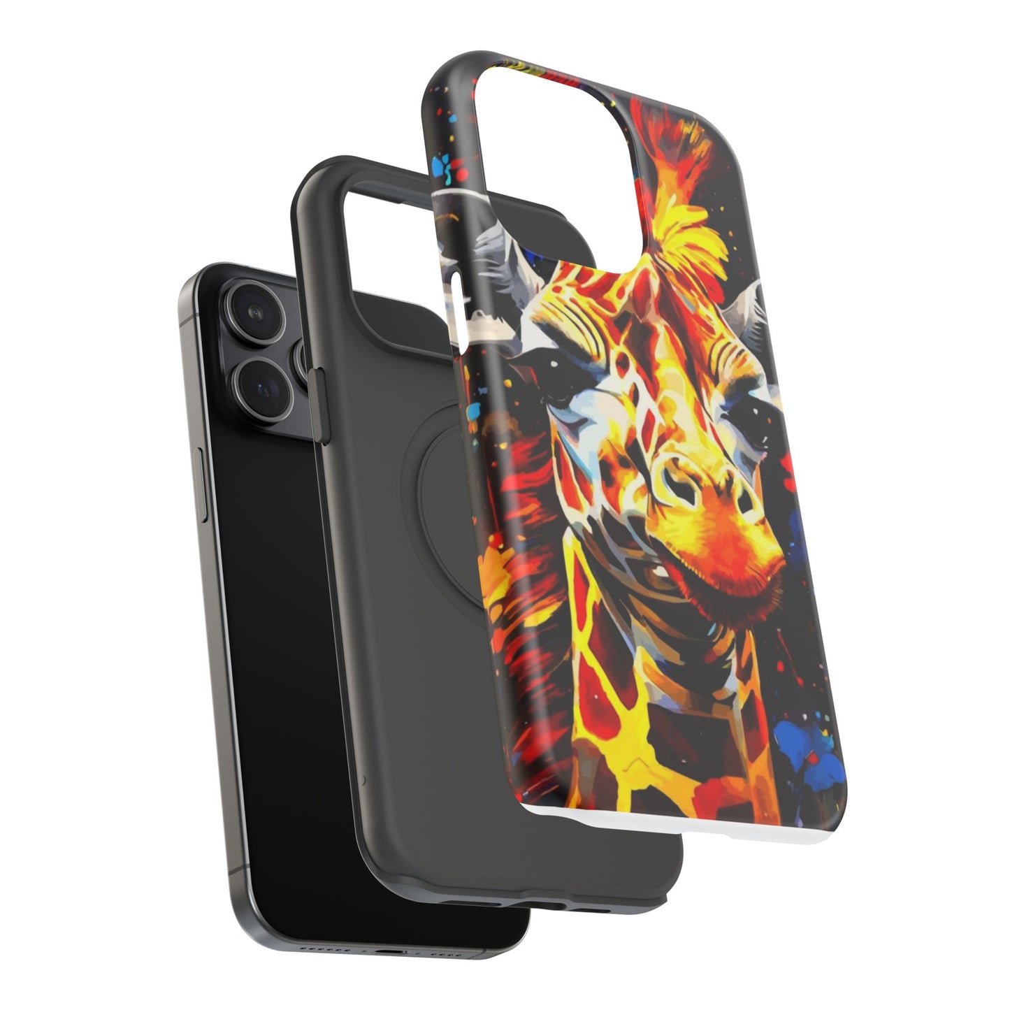 Funky Giraffe Art Impact-Resistant Phone Case —
