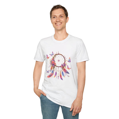 Pastel Dreamcatcher T-Shirt with Butterflies