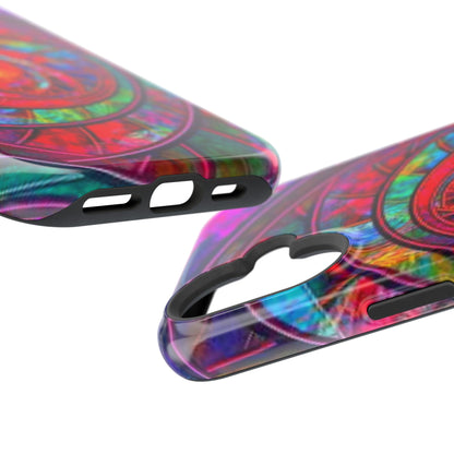 Protective Phone Case — Vibrant Abstract Mandala Impact-Resistant Design