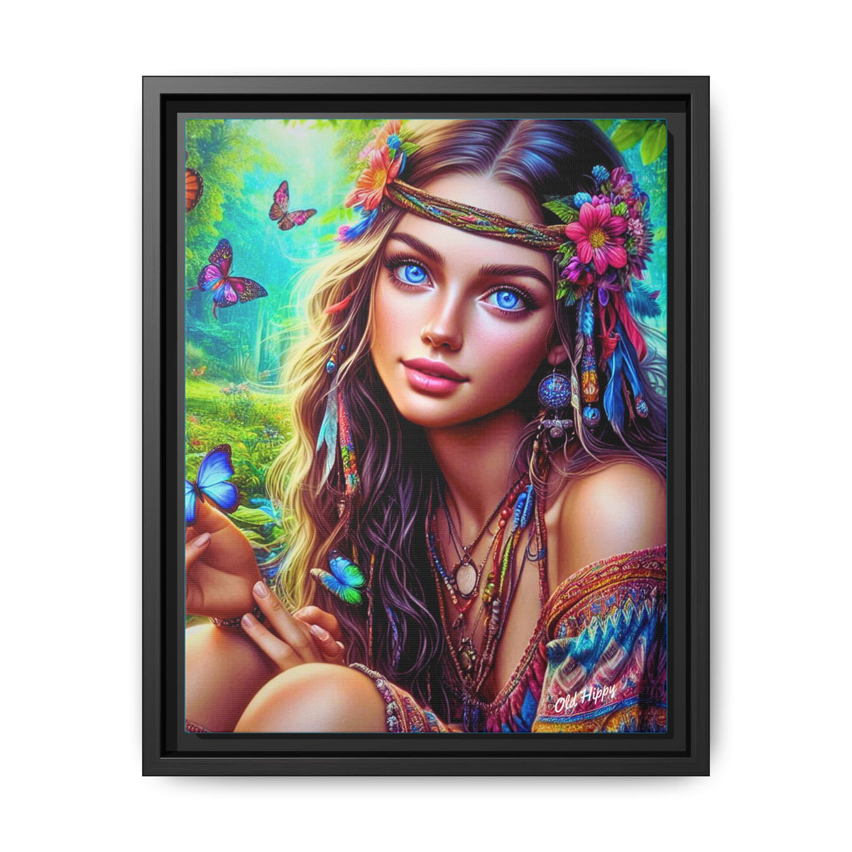 Hippie Beauty I Wood Framed Canvas
