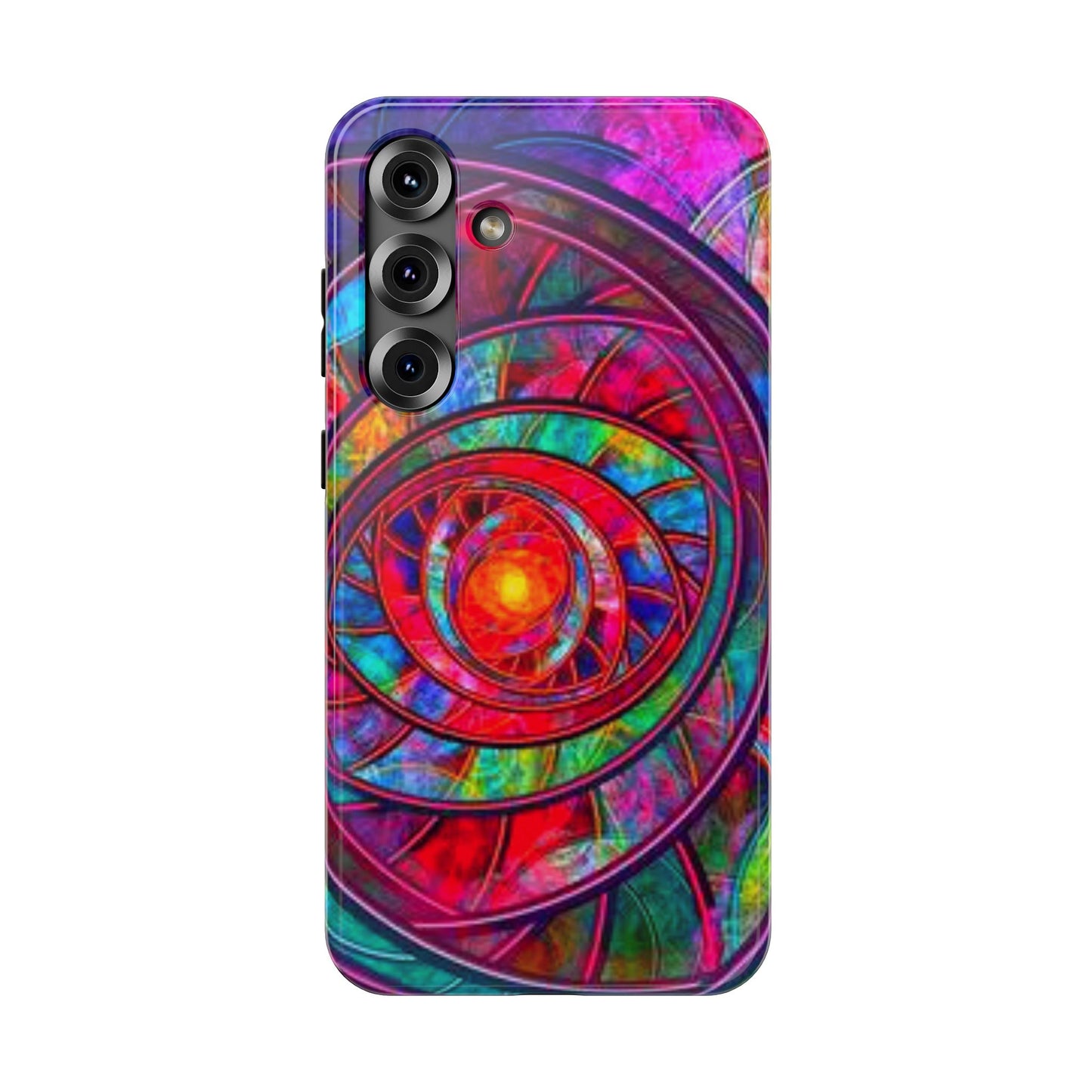 Protective Phone Case — Vibrant Abstract Mandala Impact-Resistant Design