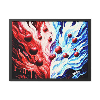 Cherry Duality Fire and Ice Framed Poster