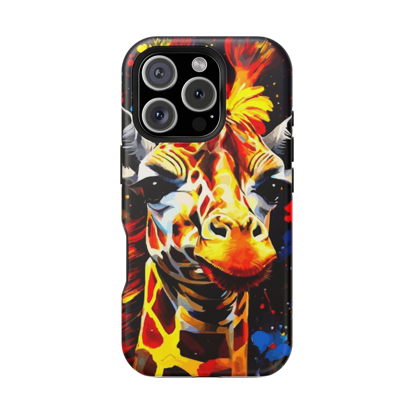 Funky Giraffe Art Impact-Resistant Phone Case —