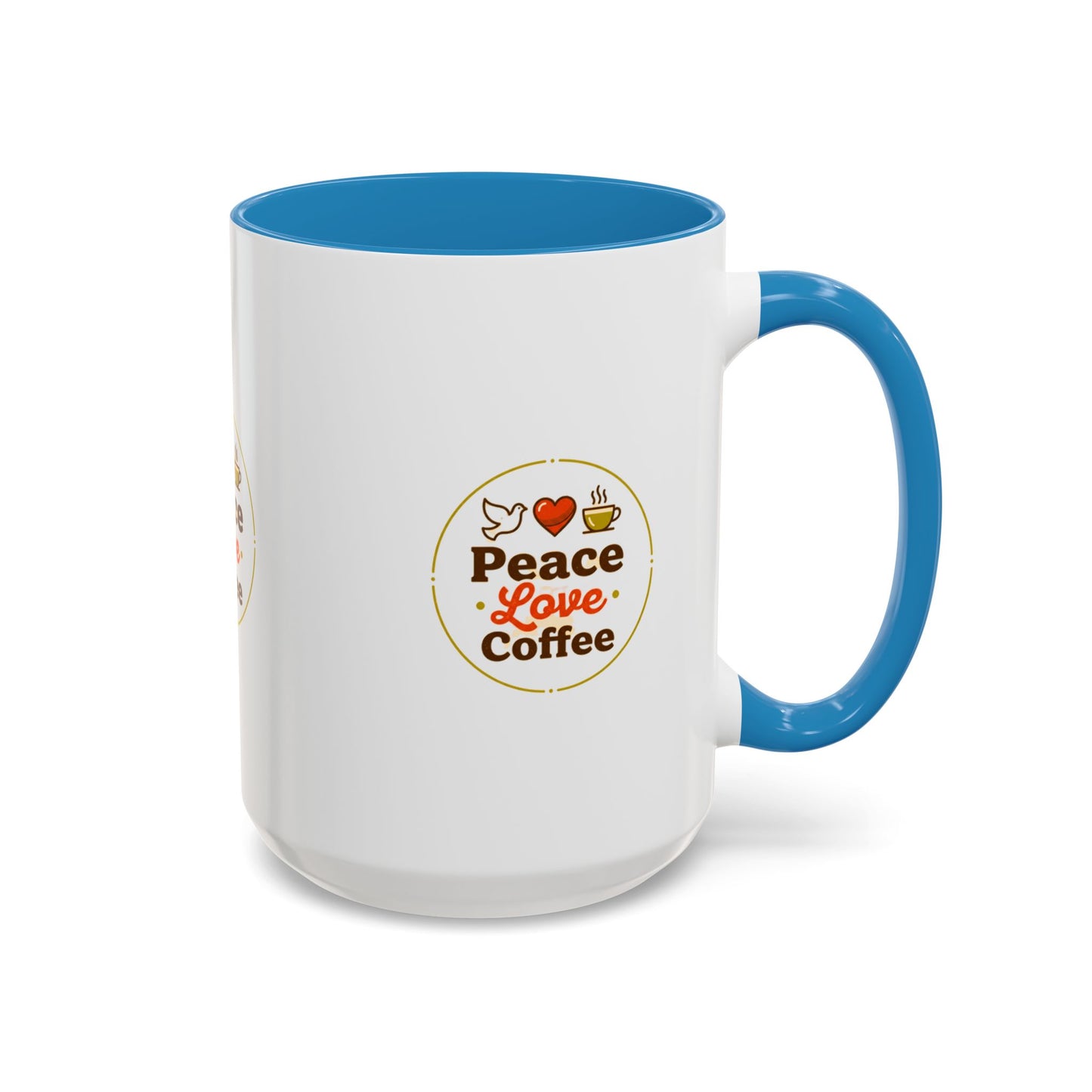 Peace Love Coffee Accent Mug - 11/15oz Ceramic Coffee Cup