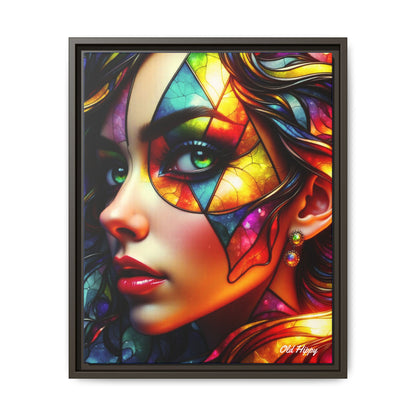 Through the Prism of Her Eyes- Wood Framed Canvas AI Art by Old Hippy