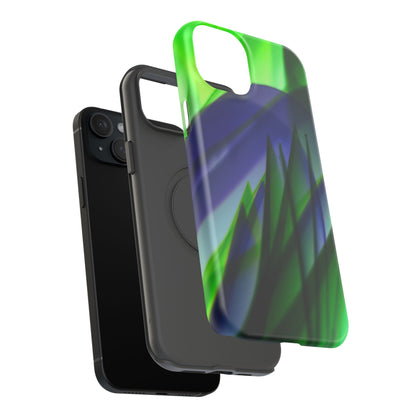 — Green Blue Abstract Wave Design Impact-Resistant Phone Case