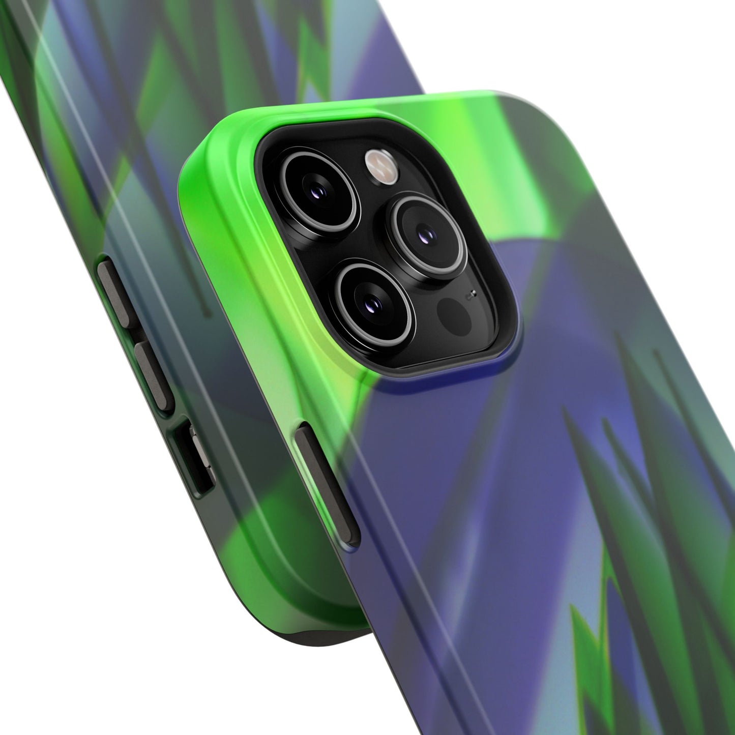 — Green Blue Abstract Wave Design Impact-Resistant Phone Case