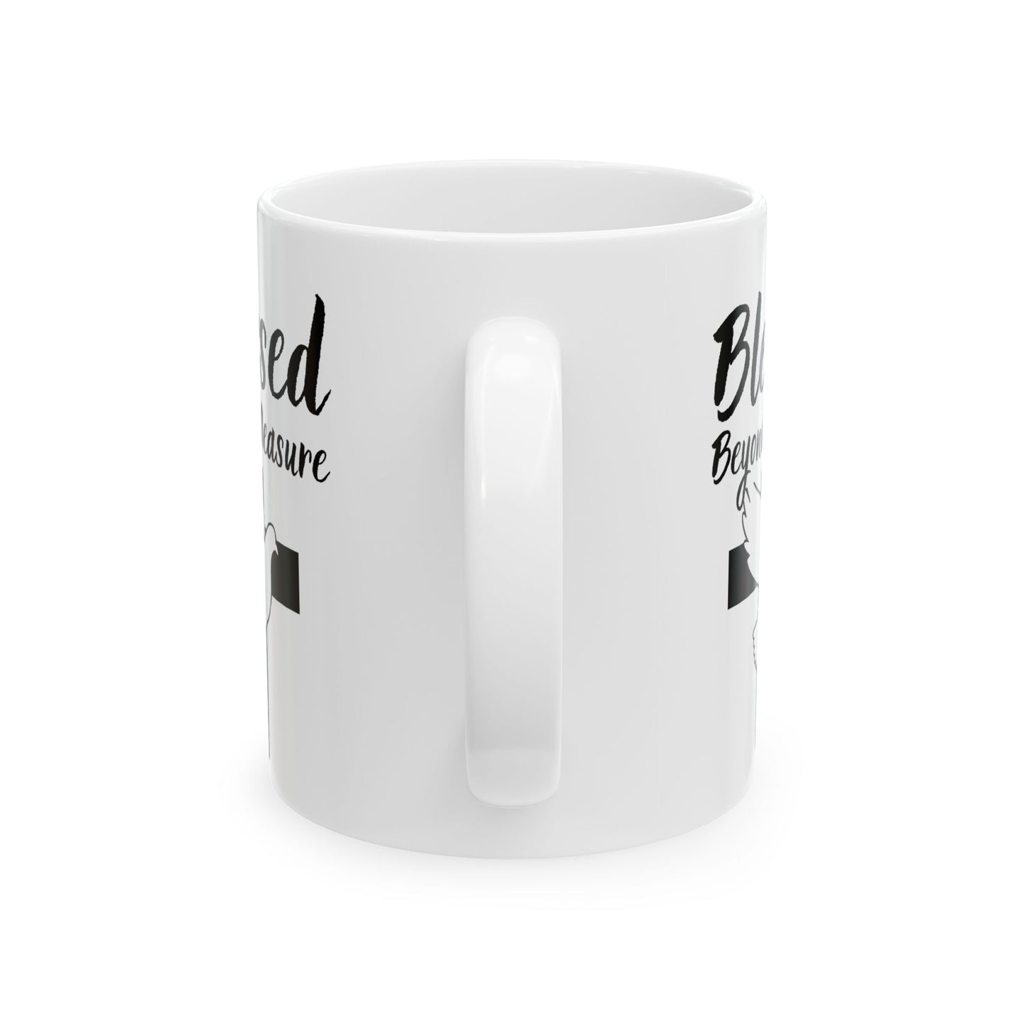 Blessed Beyond Measure Ceramic Mug — Christian Cross & Dove Faith Coffee Cup (11oz, 15oz)