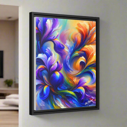 Iris Symphony #1 Wood Framed Matte Canvas