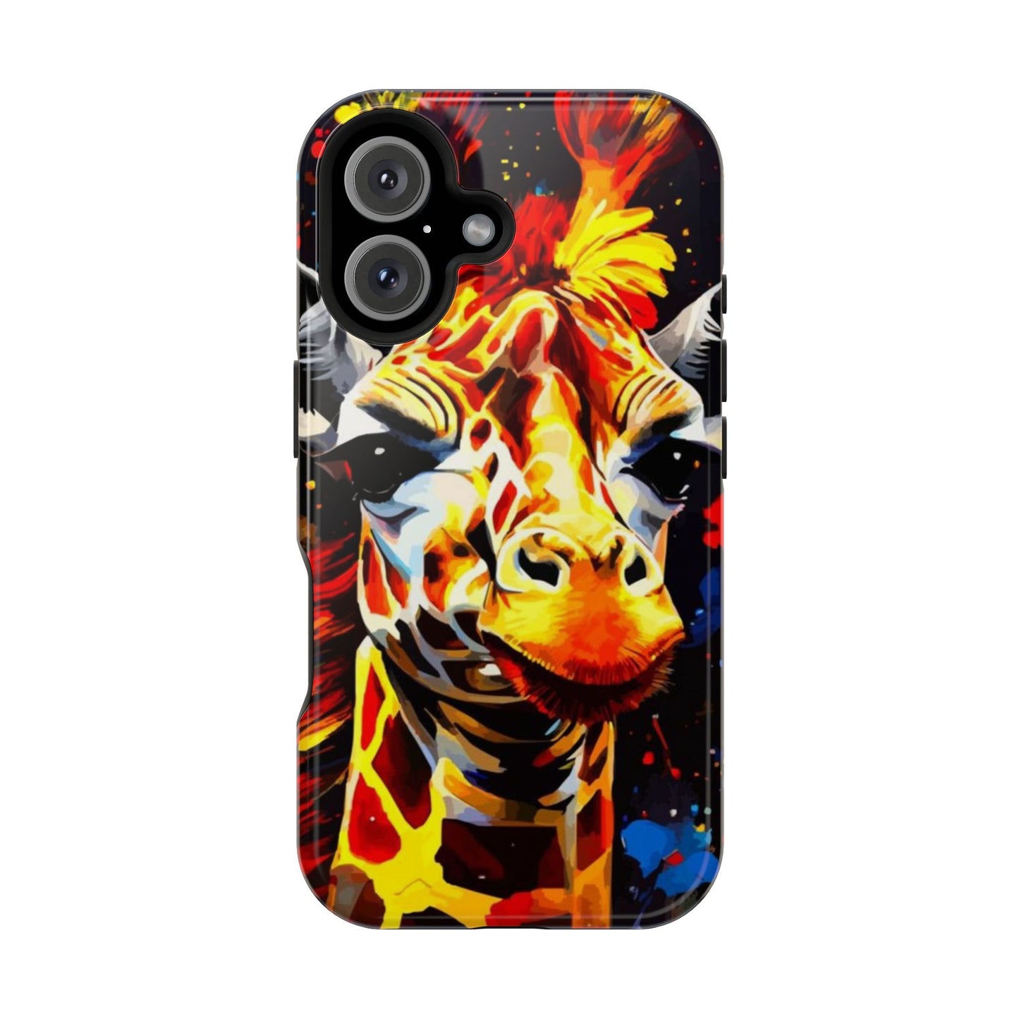 Funky Giraffe Art Impact-Resistant Phone Case —