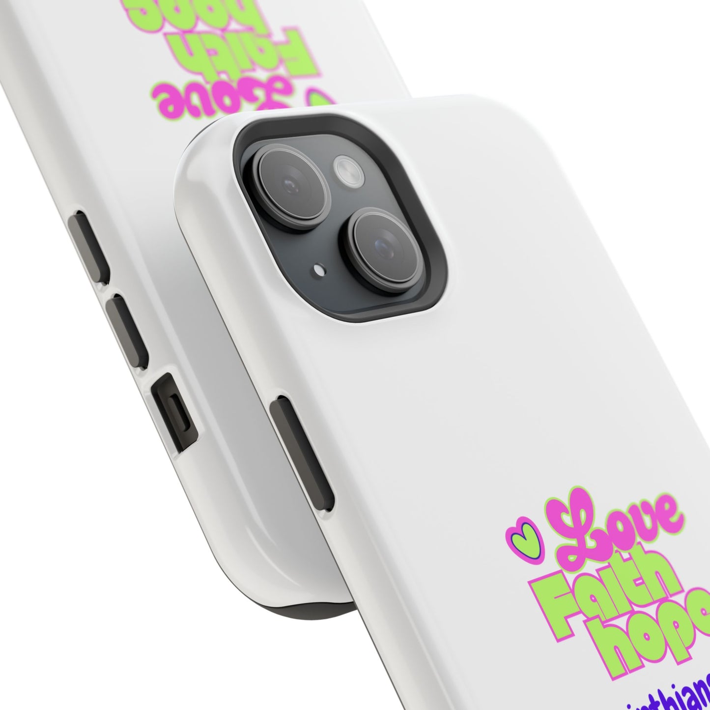Impact-Resistant Phone Case — "Love Faith Hope" 1 Corinthians 13:13 Christian Protective Cover