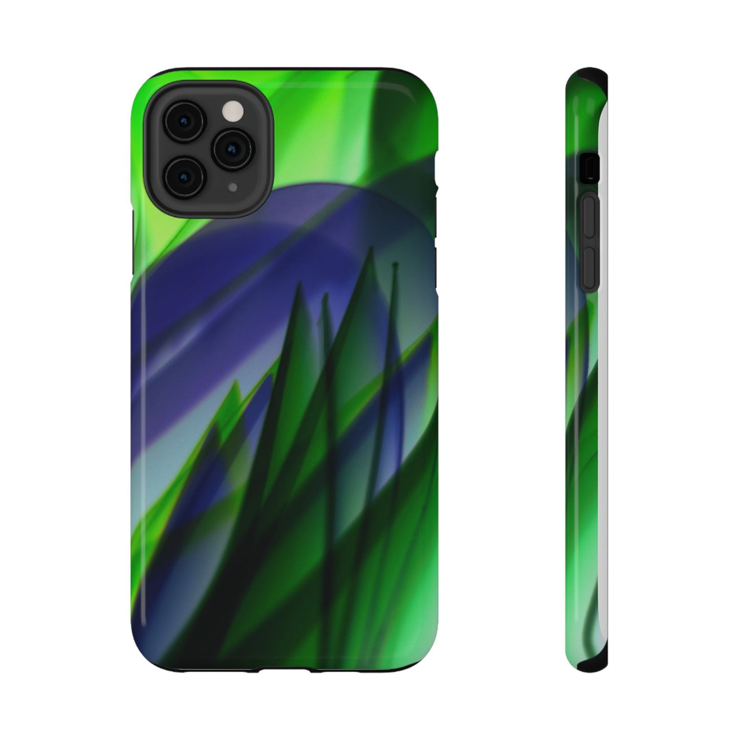 — Green Blue Abstract Wave Design Impact-Resistant Phone Case