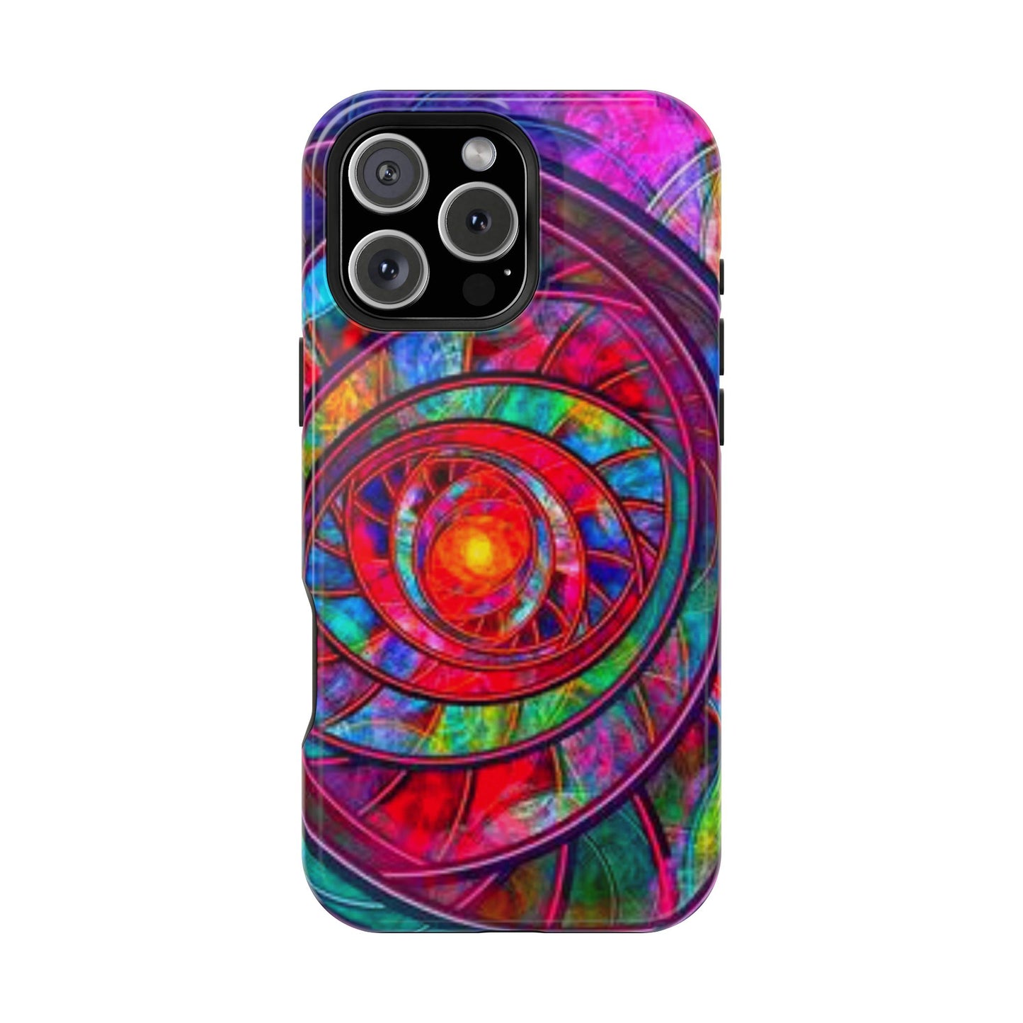 Protective Phone Case — Vibrant Abstract Mandala Impact-Resistant Design