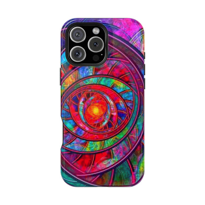 Protective Phone Case — Vibrant Abstract Mandala Impact-Resistant Design