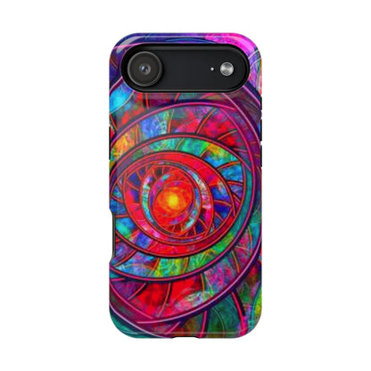 Protective Phone Case — Vibrant Abstract Mandala Impact-Resistant Design