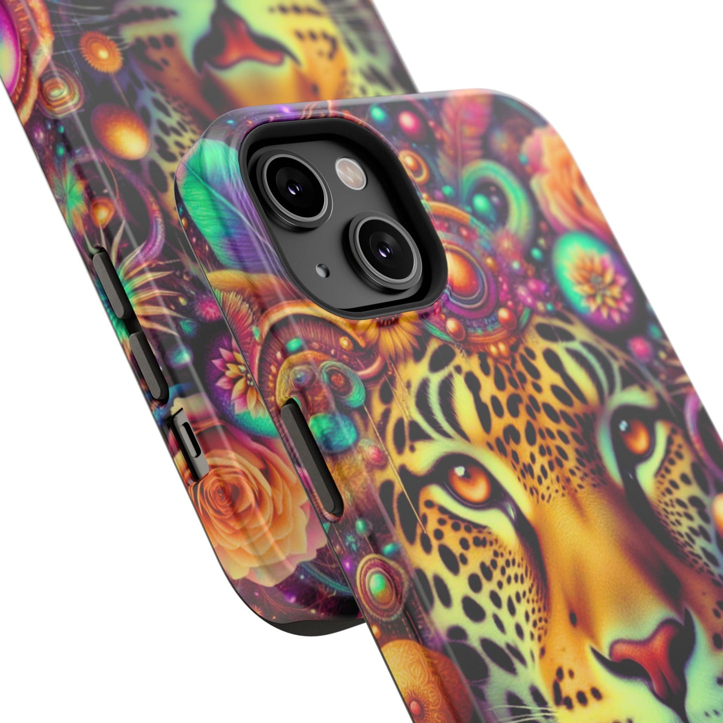 Leopard Psychedelic Phone Case — Vibrant Impact-Resistant iPhone Cover