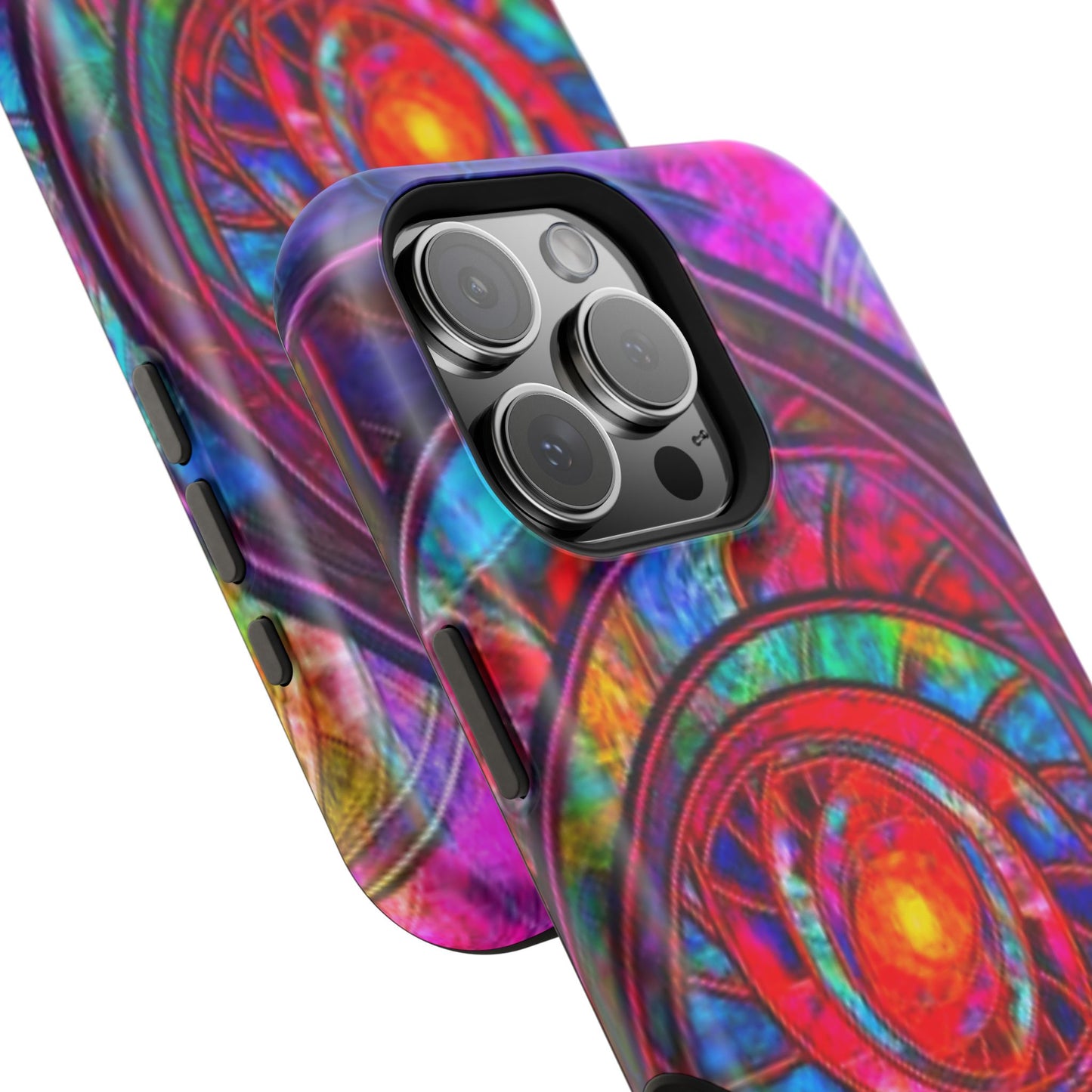 Protective Phone Case — Vibrant Abstract Mandala Impact-Resistant Design