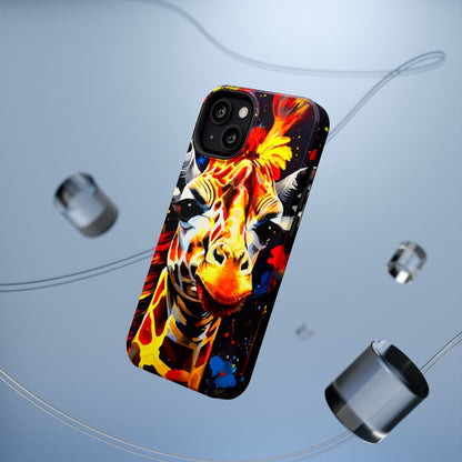 Funky Giraffe Art Impact-Resistant Phone Case —