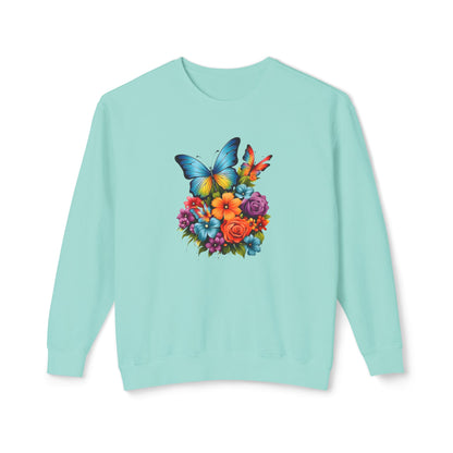 Butterfly Floral Crewneck Sweatshirt