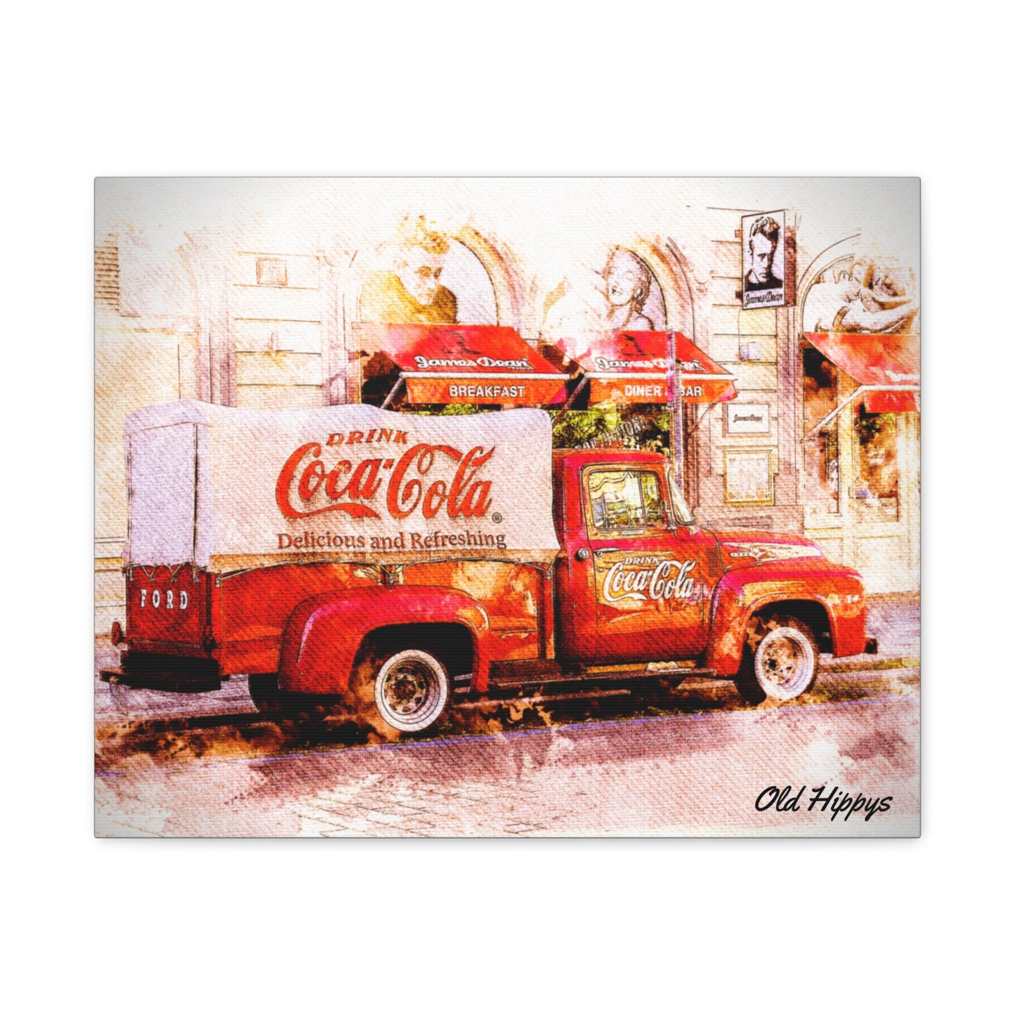Vintage Coca‑Cola Delivery Truck Matte Canvas Print