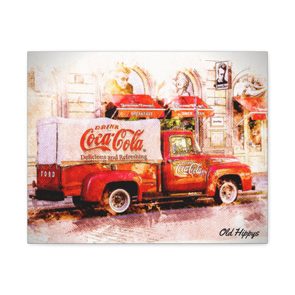 Vintage Coca‑Cola Delivery Truck Matte Canvas Print