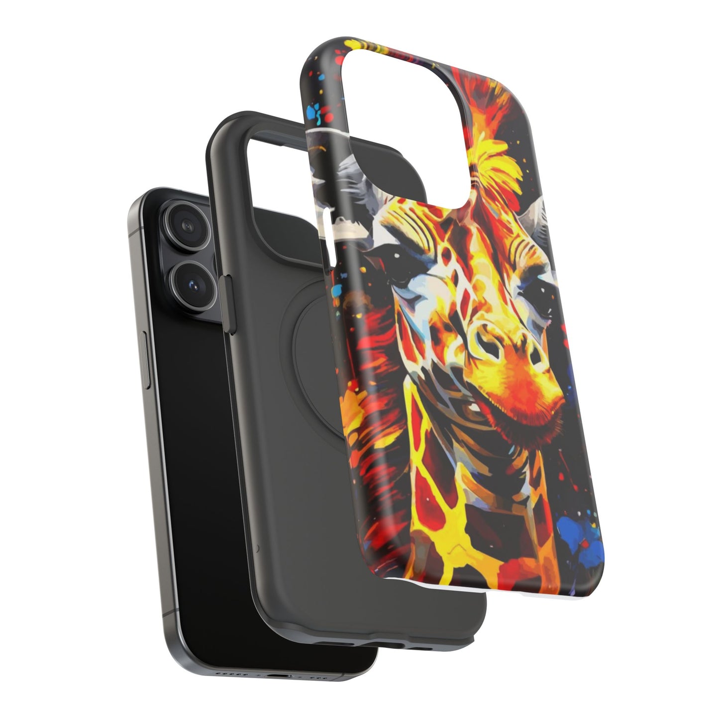 Funky Giraffe Art Impact-Resistant Phone Case —