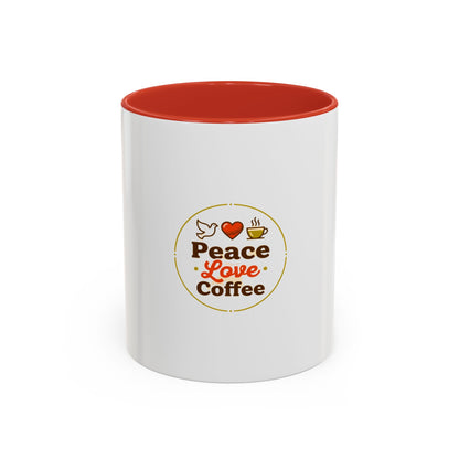 Peace Love Coffee Accent Mug - 11/15oz Ceramic Coffee Cup