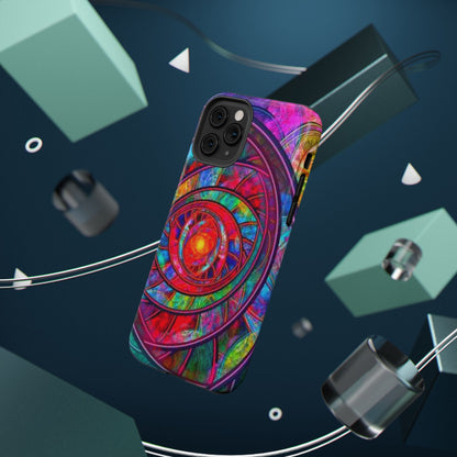 Protective Phone Case — Vibrant Abstract Mandala Impact-Resistant Design