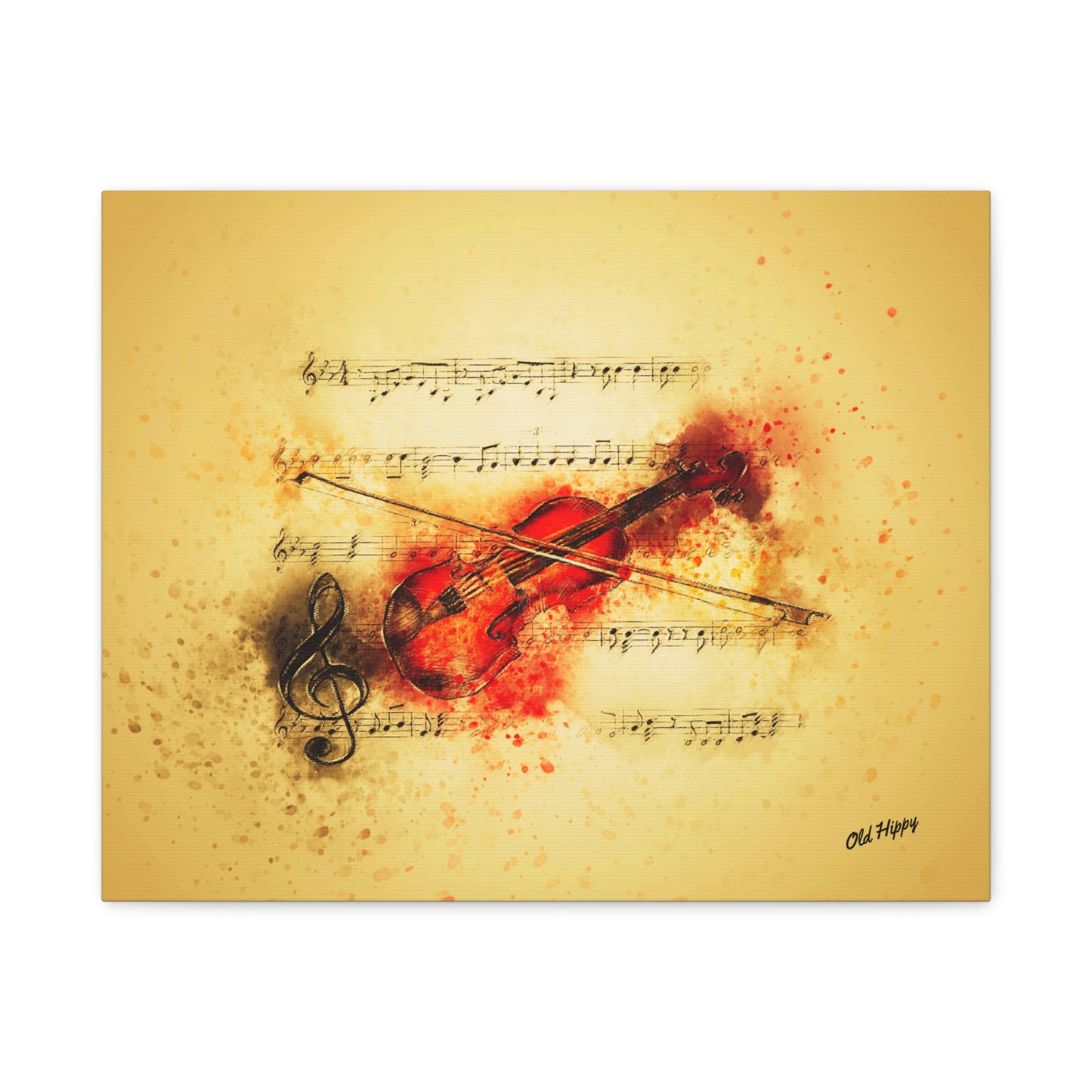 “Crimson Melody – The Soul of the Violin”  Canvas