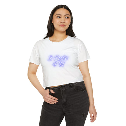 Sassy & Sweet Crop Top – “2 Cute 4 U” Tee