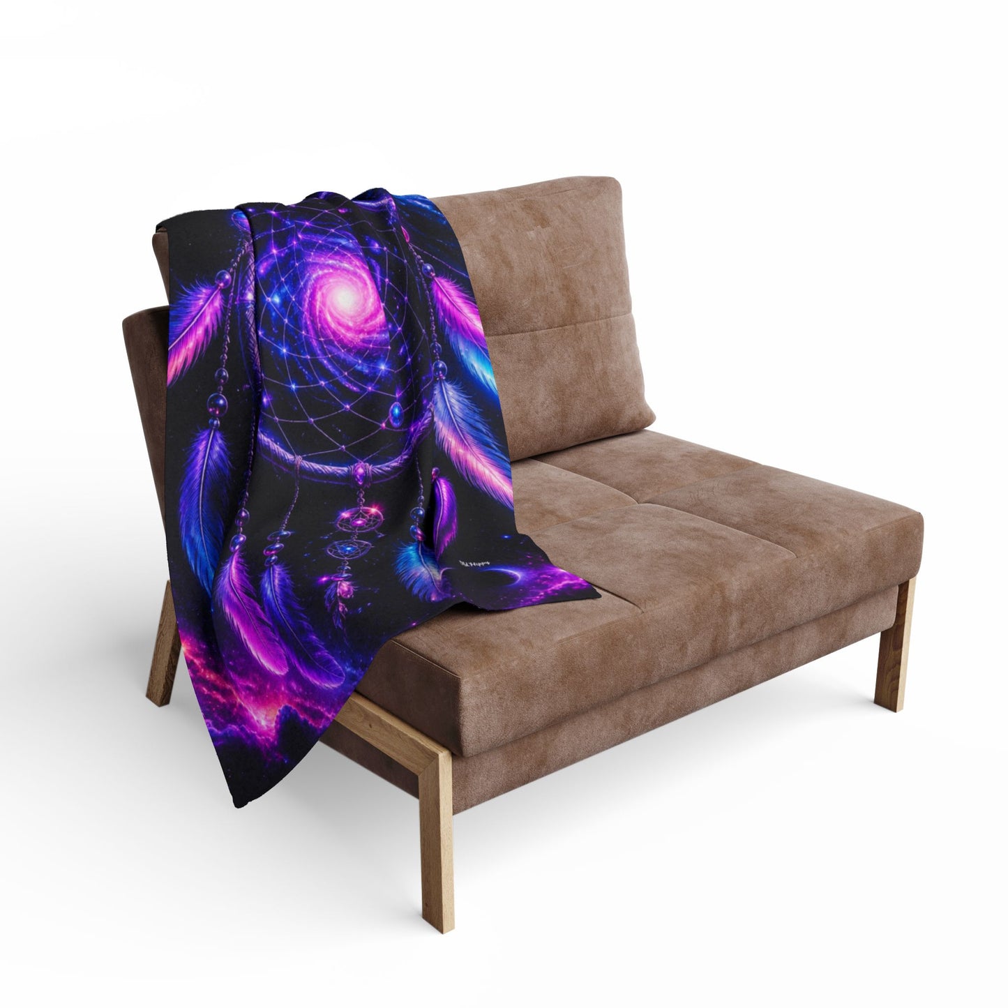 Boho Neon Dreamcatcher Arctic Fleece Blanket — Colorful Spiritual Native-Inspired Throw