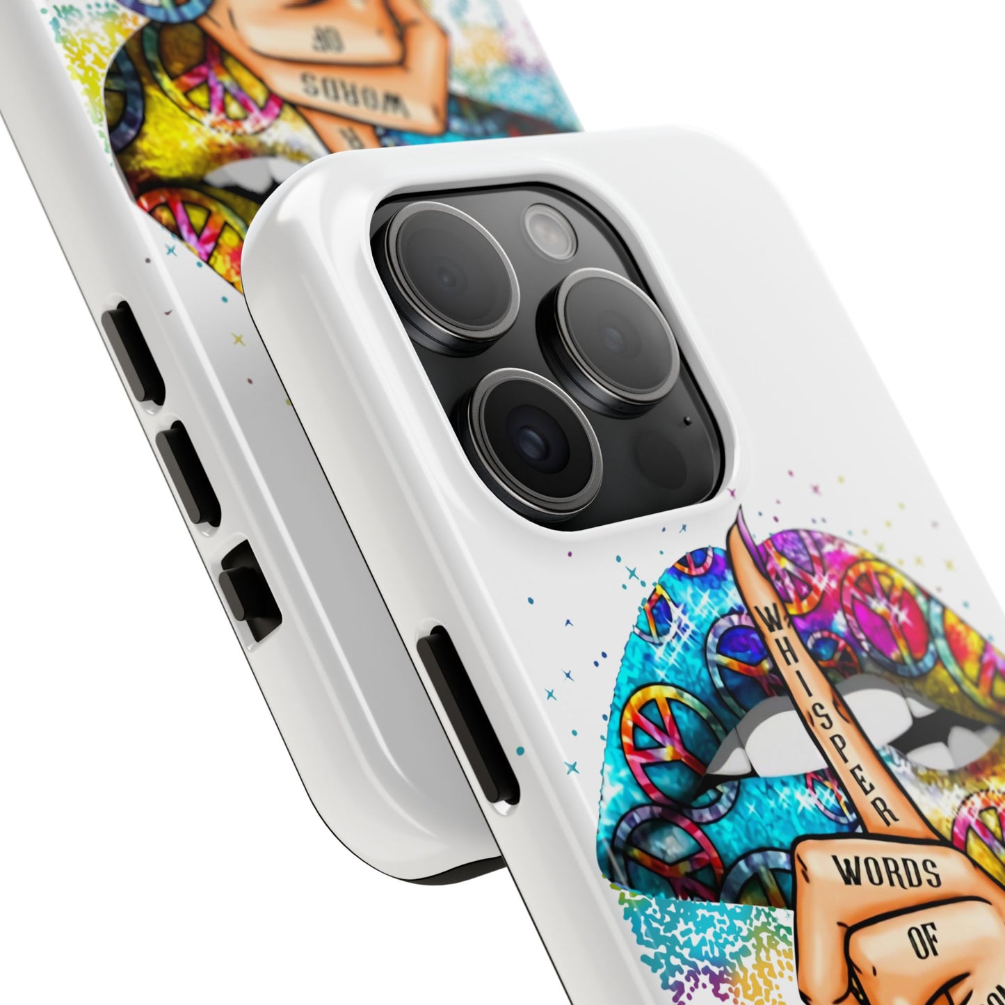 Let It Be Phone Case — Colorful Peace & 'Whisper Words of Wisdom' Design