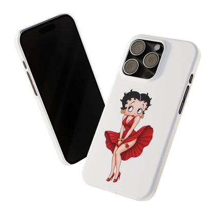 Betty Boop Red Dress Slim iPhone Case — Retro Pin-Up Cartoon Phone Cover