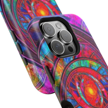 Protective Phone Case — Vibrant Abstract Mandala Impact-Resistant Design