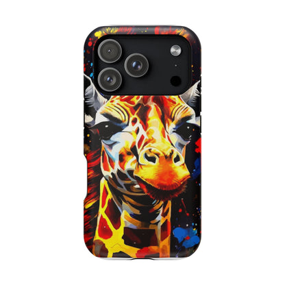 Funky Giraffe Art Impact-Resistant Phone Case —